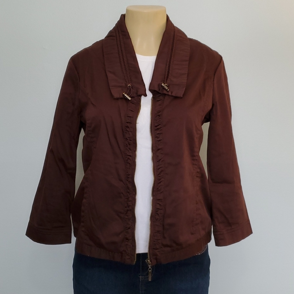 Dress Barn 3/4 sleeve brown jacket